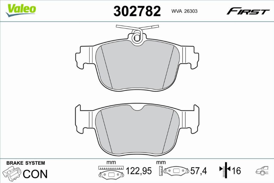 Valeo 302782 - Kit pastiglie freno, Freno a disco autozon.pro