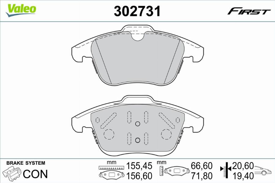 Valeo 302731 - Kit pastiglie freno, Freno a disco autozon.pro