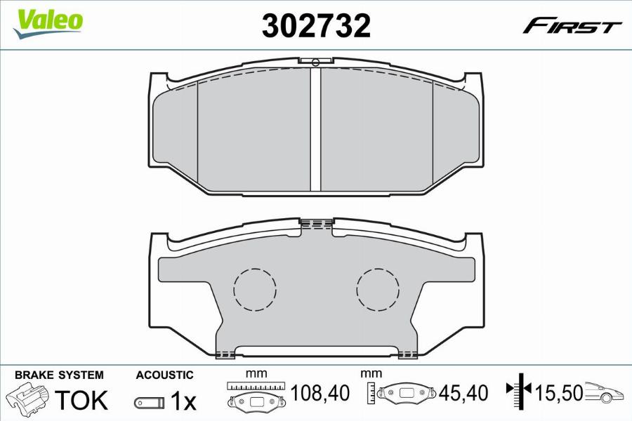 Valeo 302732 - Kit pastiglie freno, Freno a disco autozon.pro