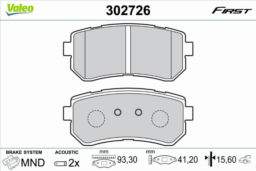 Valeo 302726 - Kit pastiglie freno, Freno a disco autozon.pro