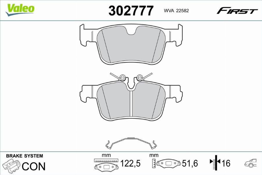 Valeo 302777 - Kit pastiglie freno, Freno a disco autozon.pro