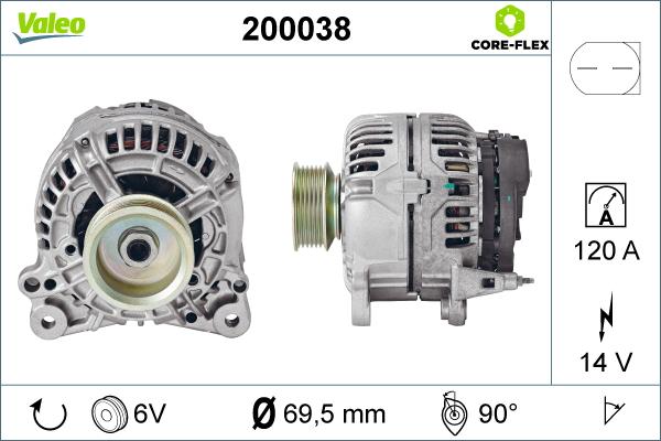 Valeo 200038 - Alternatore autozon.pro