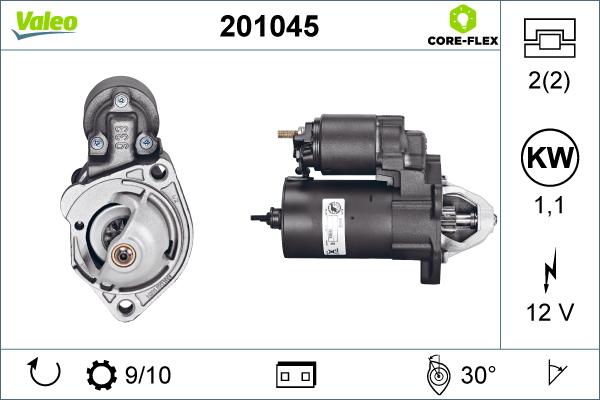 Valeo 201045 - Motorino d'avviamento autozon.pro