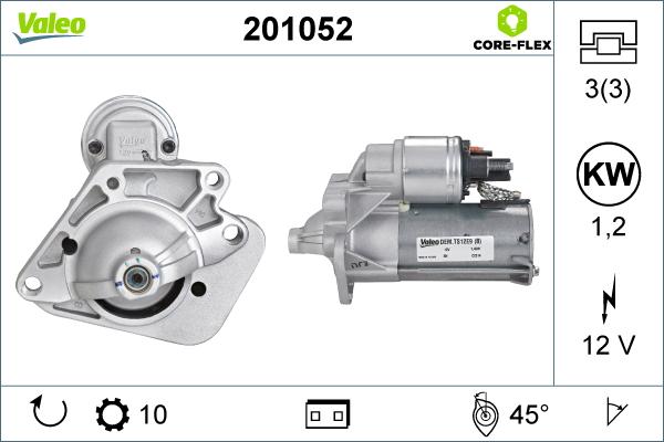 Valeo 201052 - Motorino d'avviamento autozon.pro