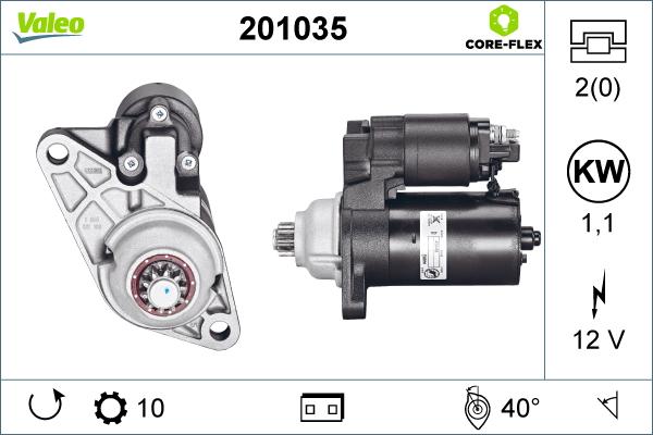 Valeo 201035 - Motorino d'avviamento autozon.pro