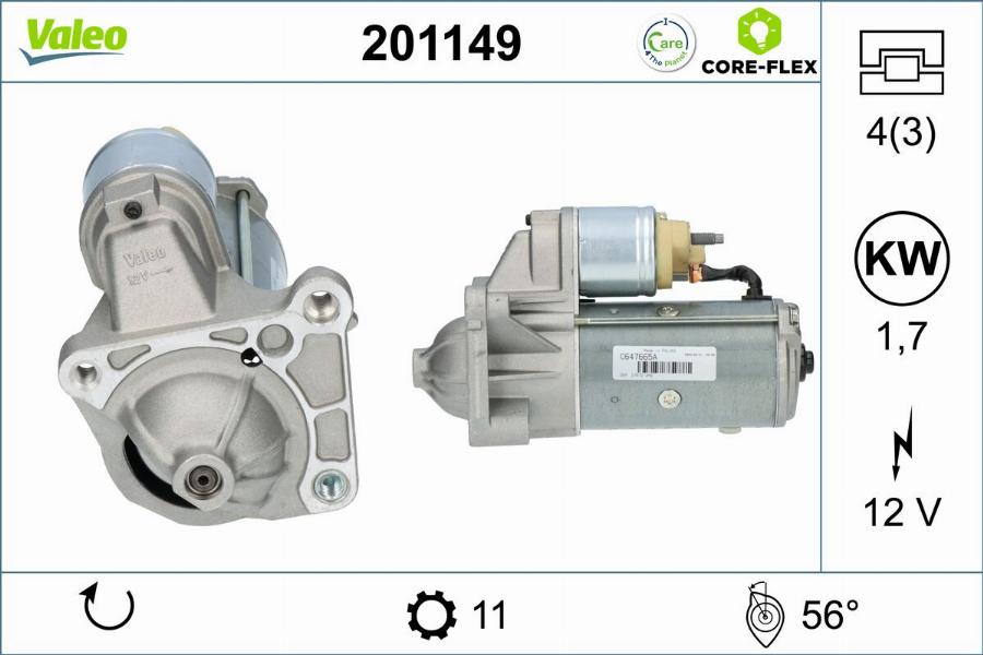 Valeo 201149 - Motorino d'avviamento autozon.pro