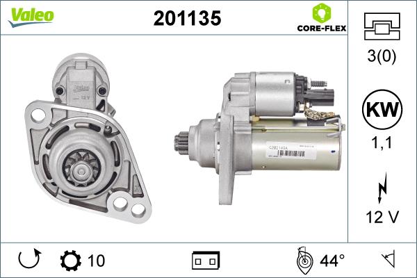 Valeo 201135 - Motorino d'avviamento autozon.pro