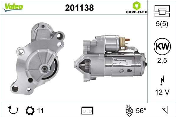 Valeo 201138 - Motorino d'avviamento autozon.pro