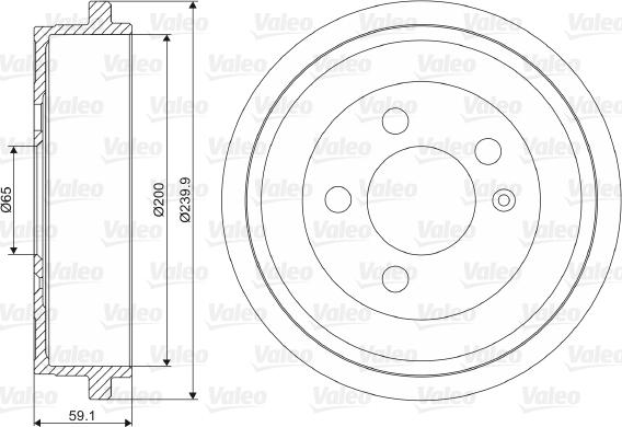 Valeo 237099 - Tamburo freno autozon.pro