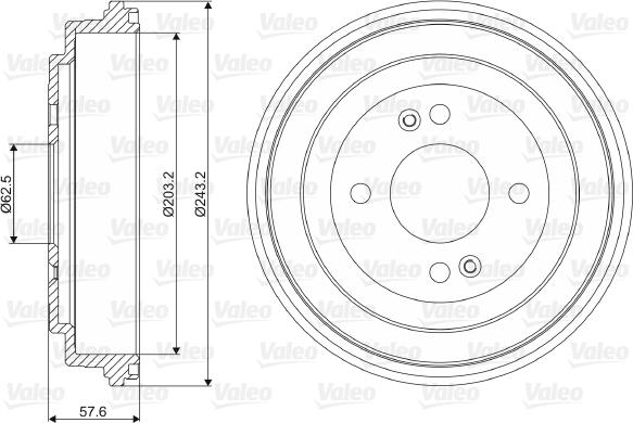 Valeo 237091 - Tamburo freno autozon.pro