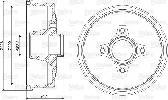 Valeo 237098 - Tamburo freno autozon.pro