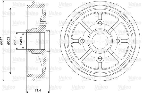 Valeo 237097 - Tamburo freno autozon.pro