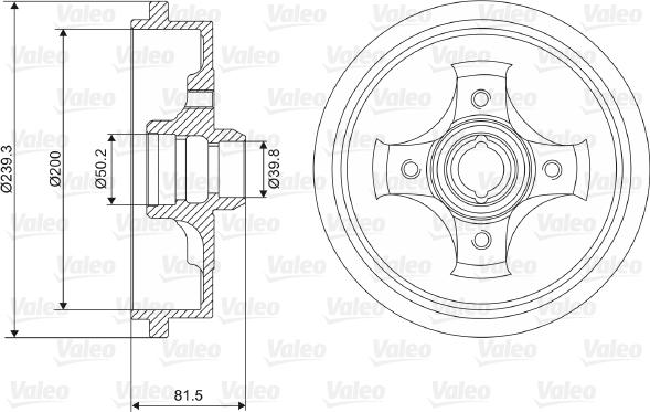 Valeo 237049 - Tamburo freno autozon.pro