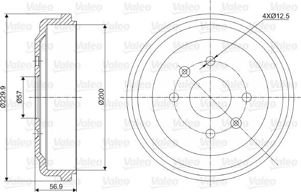 Valeo 237041 - Tamburo freno autozon.pro