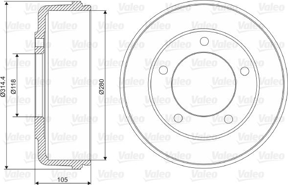 Valeo 237048 - Tamburo freno autozon.pro