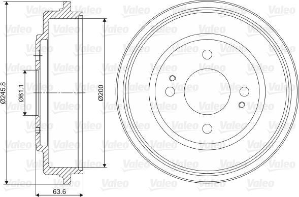 Valeo 237043 - Tamburo freno autozon.pro