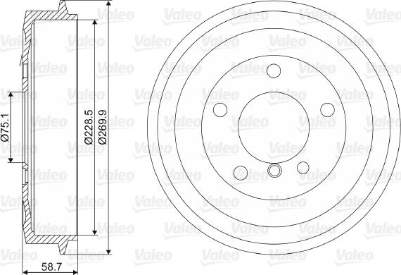 Valeo 237042 - Tamburo freno autozon.pro