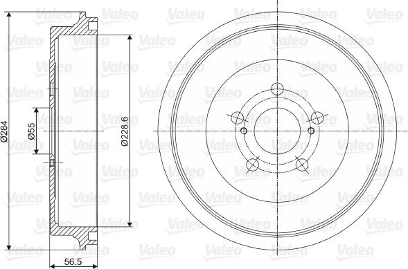 Valeo 237050 - Tamburo freno autozon.pro