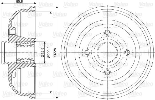 Valeo 237058 - Tamburo freno autozon.pro