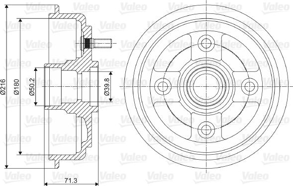 Valeo 237052 - Tamburo freno autozon.pro