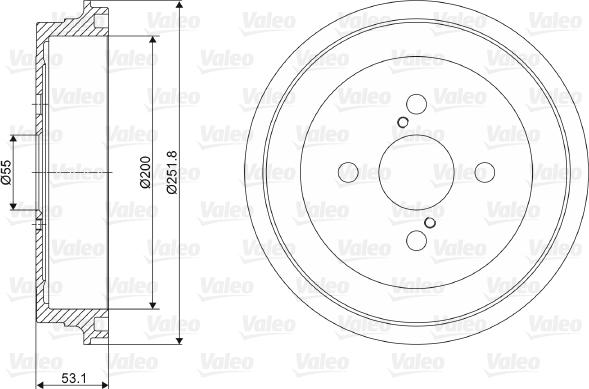 Valeo 237057 - Tamburo freno autozon.pro