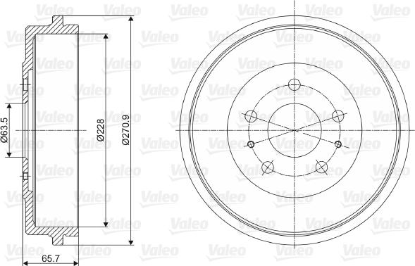 Valeo 237069 - Tamburo freno autozon.pro