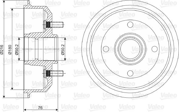 Valeo 237066 - Tamburo freno autozon.pro