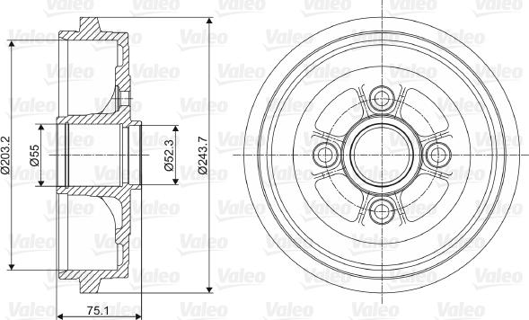 Valeo 237062 - Tamburo freno autozon.pro