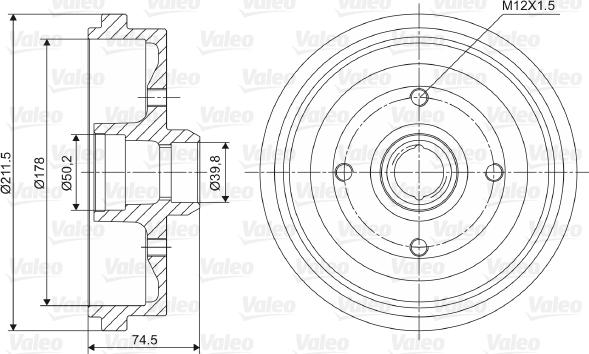 Valeo 237009 - Tamburo freno autozon.pro