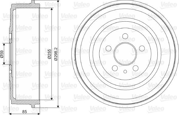 Valeo 237005 - Tamburo freno autozon.pro