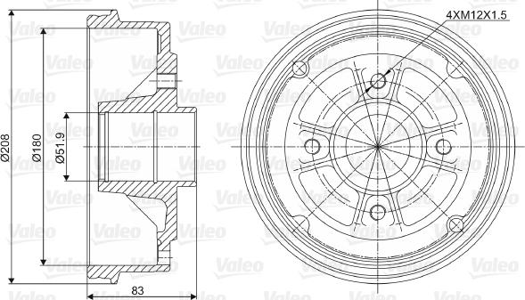 Valeo 237006 - Tamburo freno autozon.pro