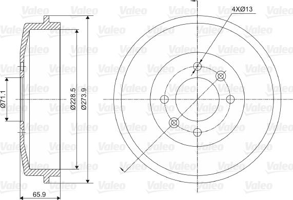 Valeo 237000 - Tamburo freno autozon.pro