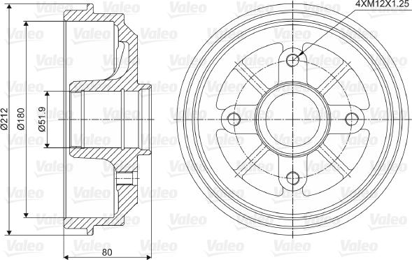 Valeo 237001 - Tamburo freno autozon.pro