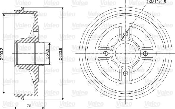 Valeo 237003 - Tamburo freno autozon.pro