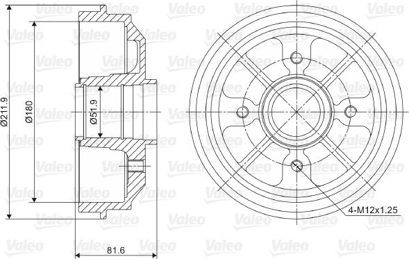 Valeo 237007 - Tamburo freno autozon.pro