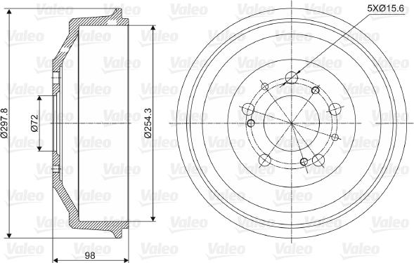 Valeo 237014 - Tamburo freno autozon.pro