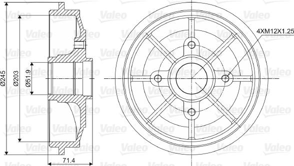 Valeo 237016 - Tamburo freno autozon.pro