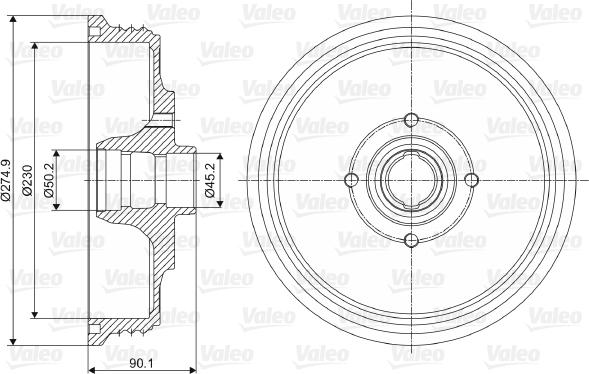 Valeo 237086 - Tamburo freno autozon.pro