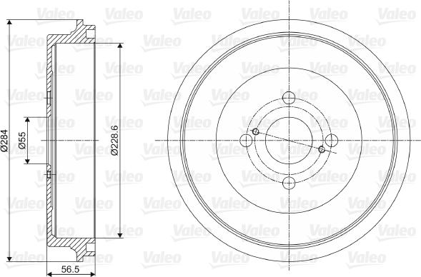 Valeo 237083 - Tamburo freno autozon.pro