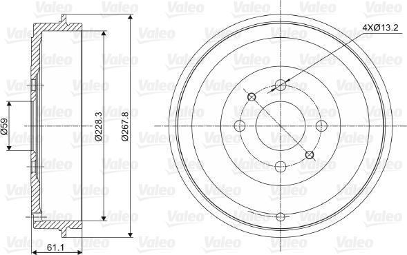 Valeo 237036 - Tamburo freno autozon.pro