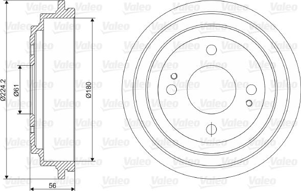 Valeo 237030 - Tamburo freno autozon.pro