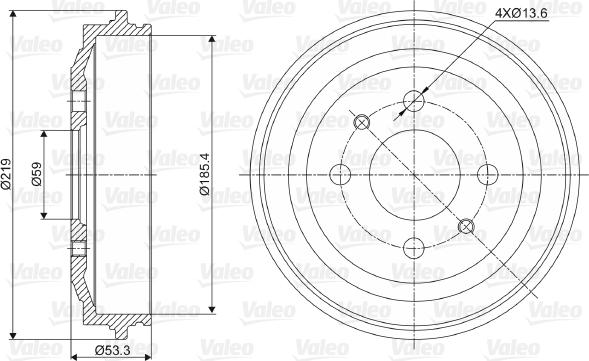 Valeo 237024 - Tamburo freno autozon.pro