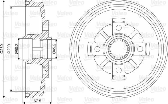 Valeo 237025 - Tamburo freno autozon.pro