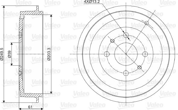 Valeo 237021 - Tamburo freno autozon.pro