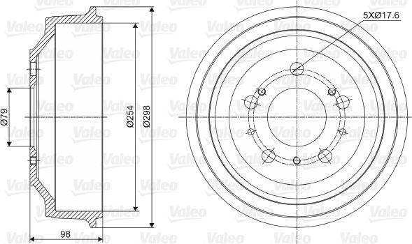 Valeo 237028 - Tamburo freno autozon.pro