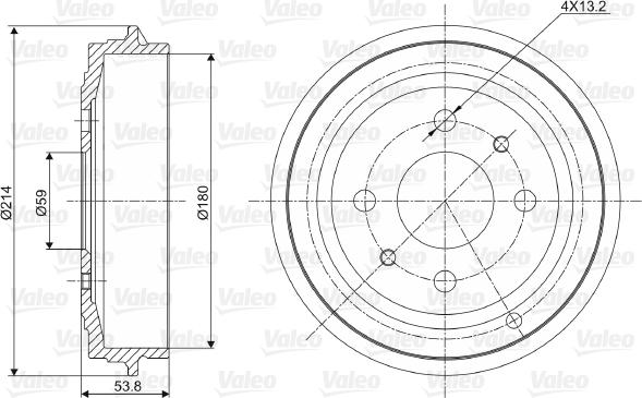 Valeo 237027 - Tamburo freno autozon.pro