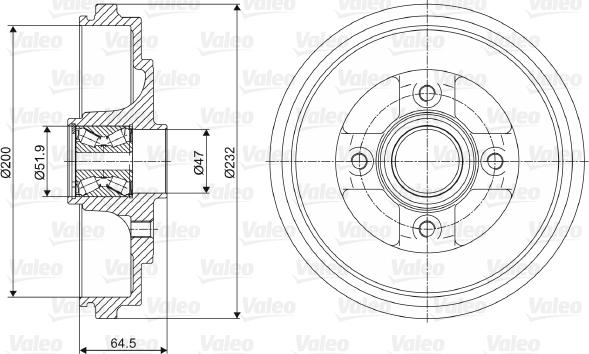 Valeo 237079 - Tamburo freno autozon.pro