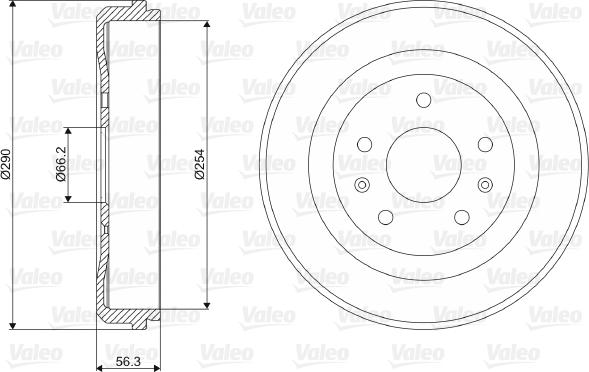 Valeo 237074 - Tamburo freno autozon.pro