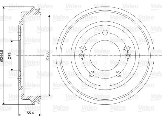 Valeo 237076 - Tamburo freno autozon.pro