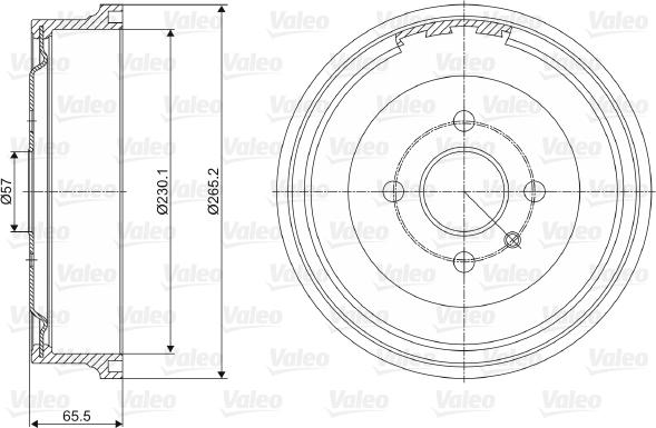 Valeo 237072 - Tamburo freno autozon.pro